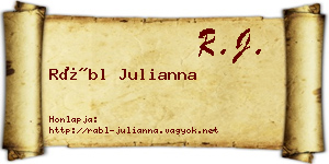 Rábl Julianna névjegykártya