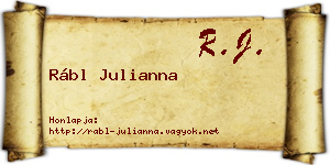 Rábl Julianna névjegykártya